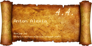 Anton Alexia névjegykártya